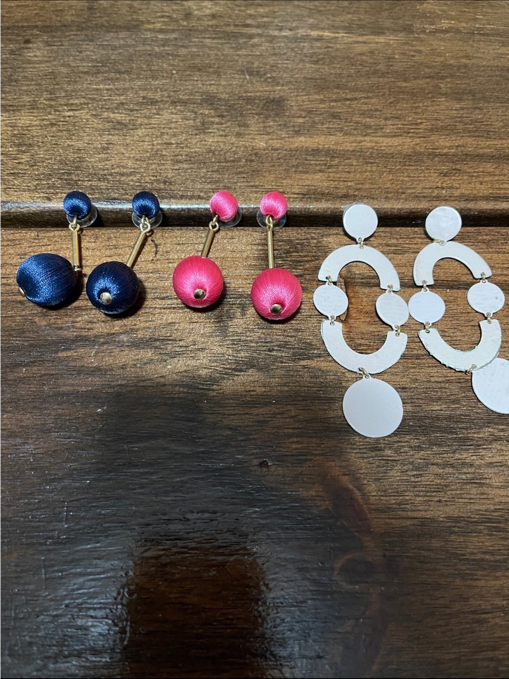 J Crew Earrings - Navy & Pink